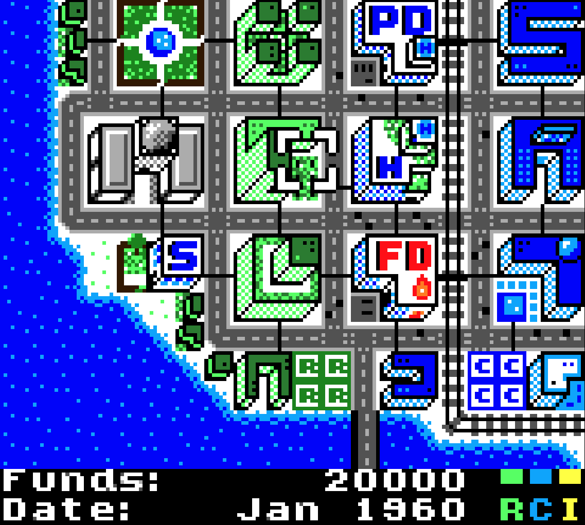 µCity 게임 화면