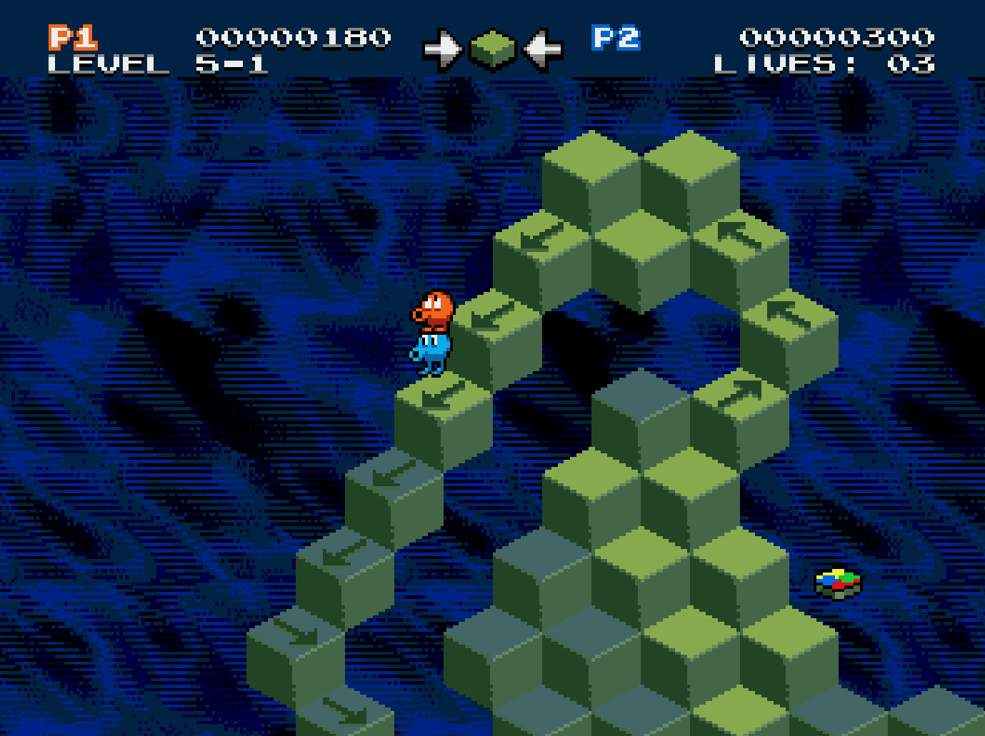 Mega Q*bert 게임 화면